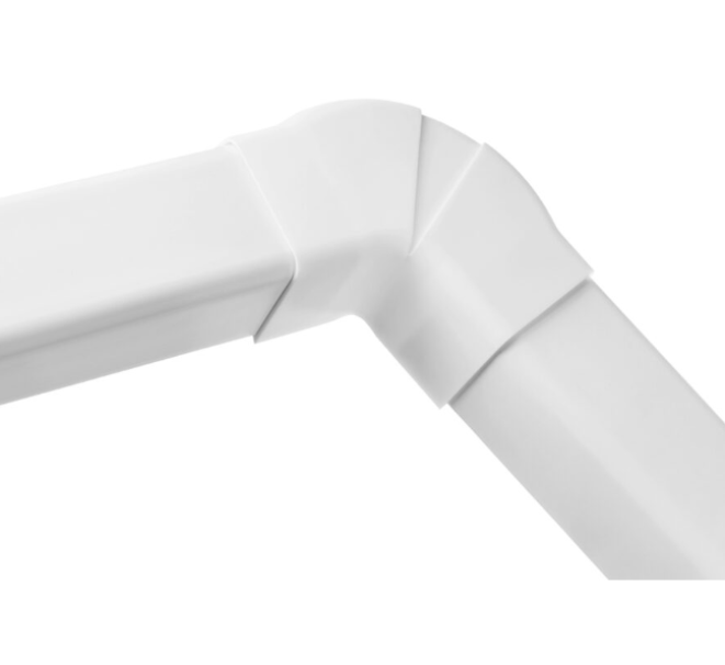 curva regolabile avorio per canalina split 110x75 millimetri installazione climatizzazione