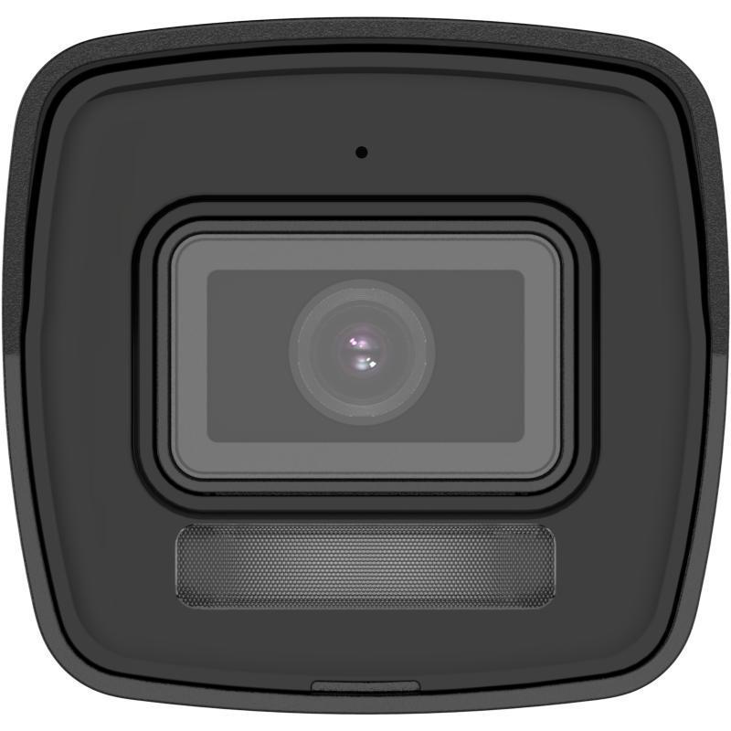 dettaglio frontale obiettivo telecamera ip bullet 4mp hikvision con illuminatore ir e microfono integrato