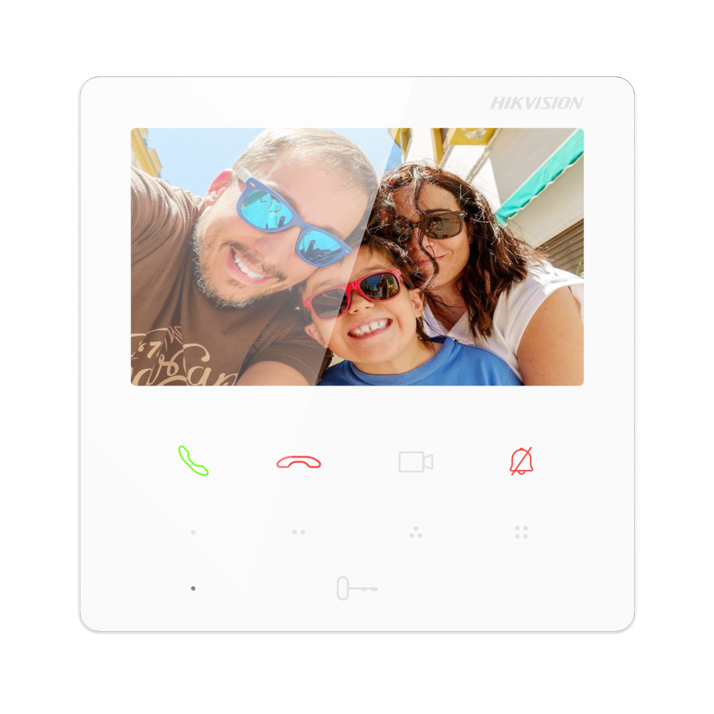 Videocitofono da interno bianco Hikvision touch screen 4.3 pollici frontale