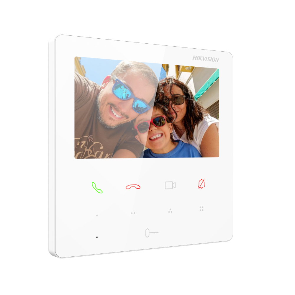 Monitor interno videocitofonia bianco Hikvision inclinato