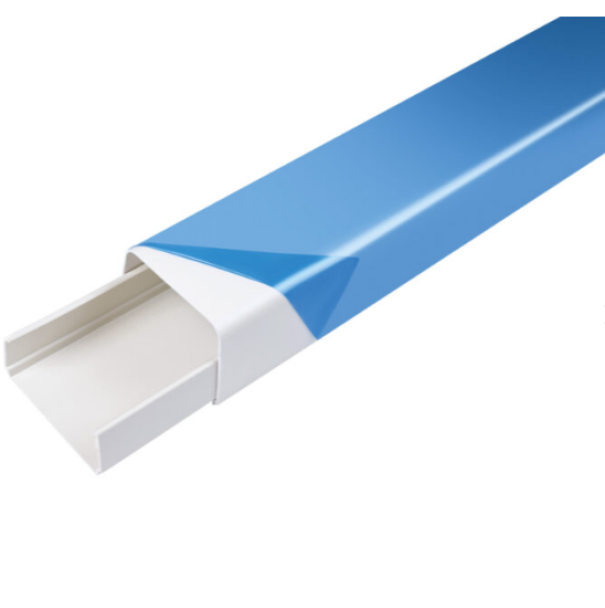 dettaglio canalina avvolgente avorio 60x45 mm per installazione condizionatore