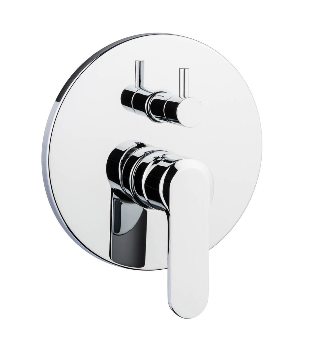 miscelatore doccia incasso 2 vie ceramico cromato Emmevi vista frontale