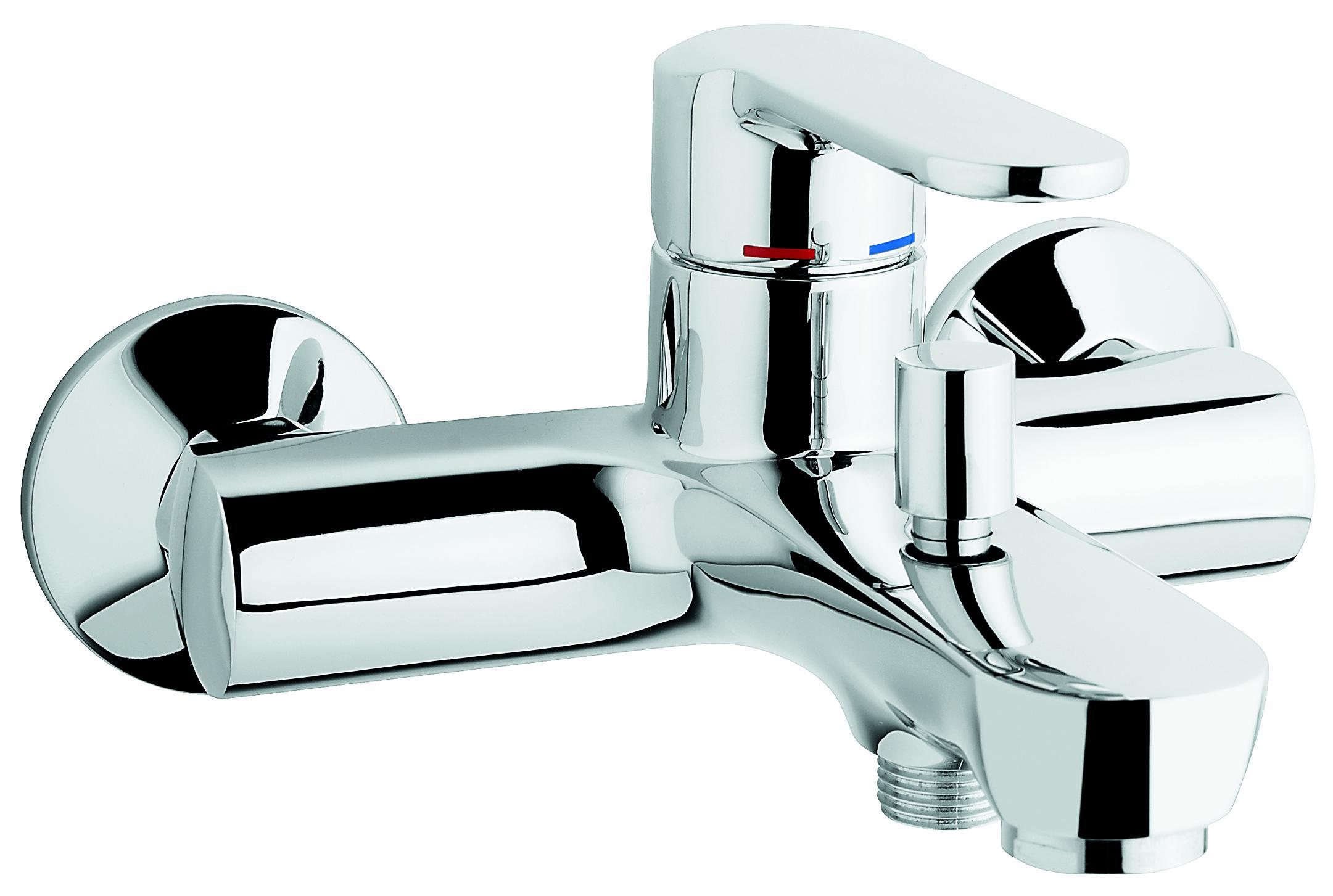 miscelatore monocomando vasca cromato Emmevi vista frontale installazione bagno moderna
