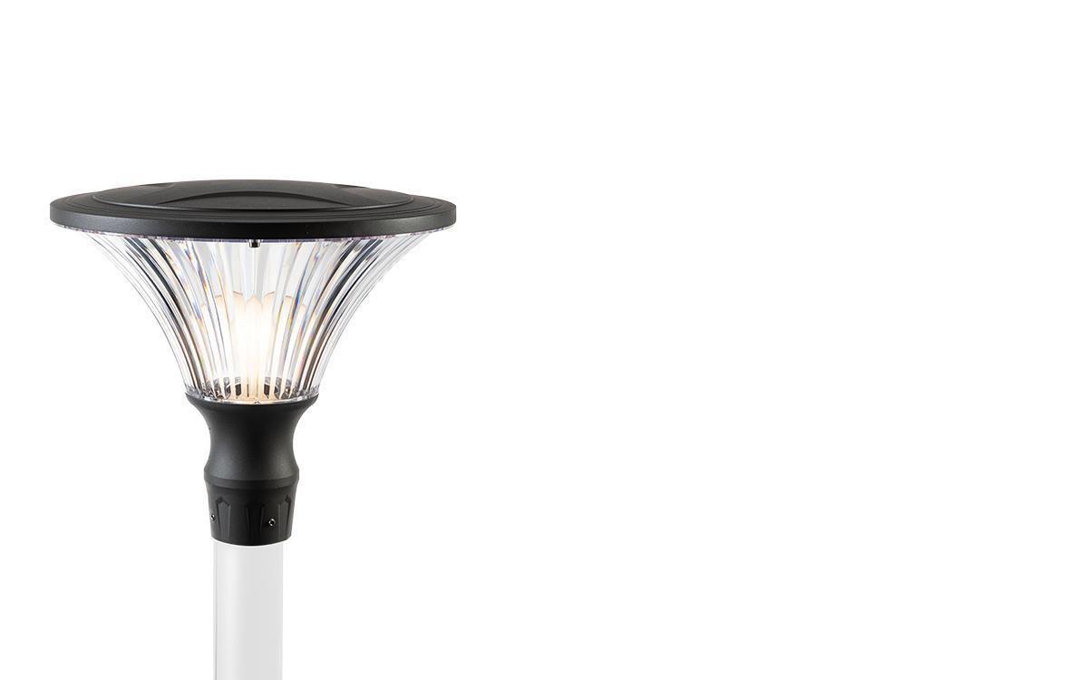 lampione testa palo grafite per esterni sovil attacco e27 diffusore trasparente alluminio ip65
