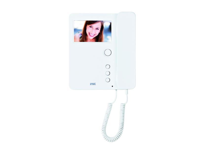 Videocitofono Urmet 2Voice monitor 4.3 pollici da interno colore bianco con cornetta e schermo LCD