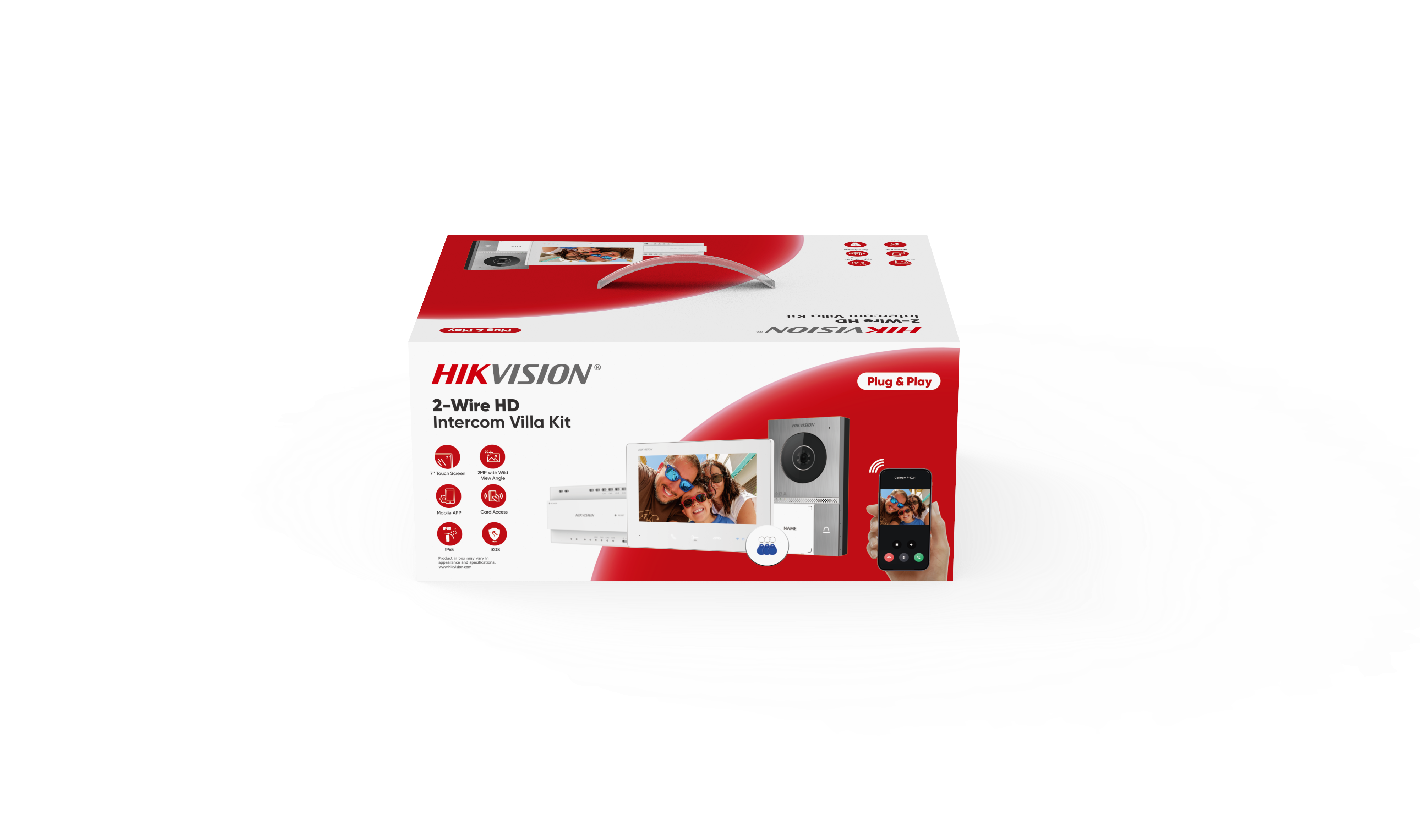 Confezione kit videocitofono 2 fili HD HIKVISION per controllo accessi villa