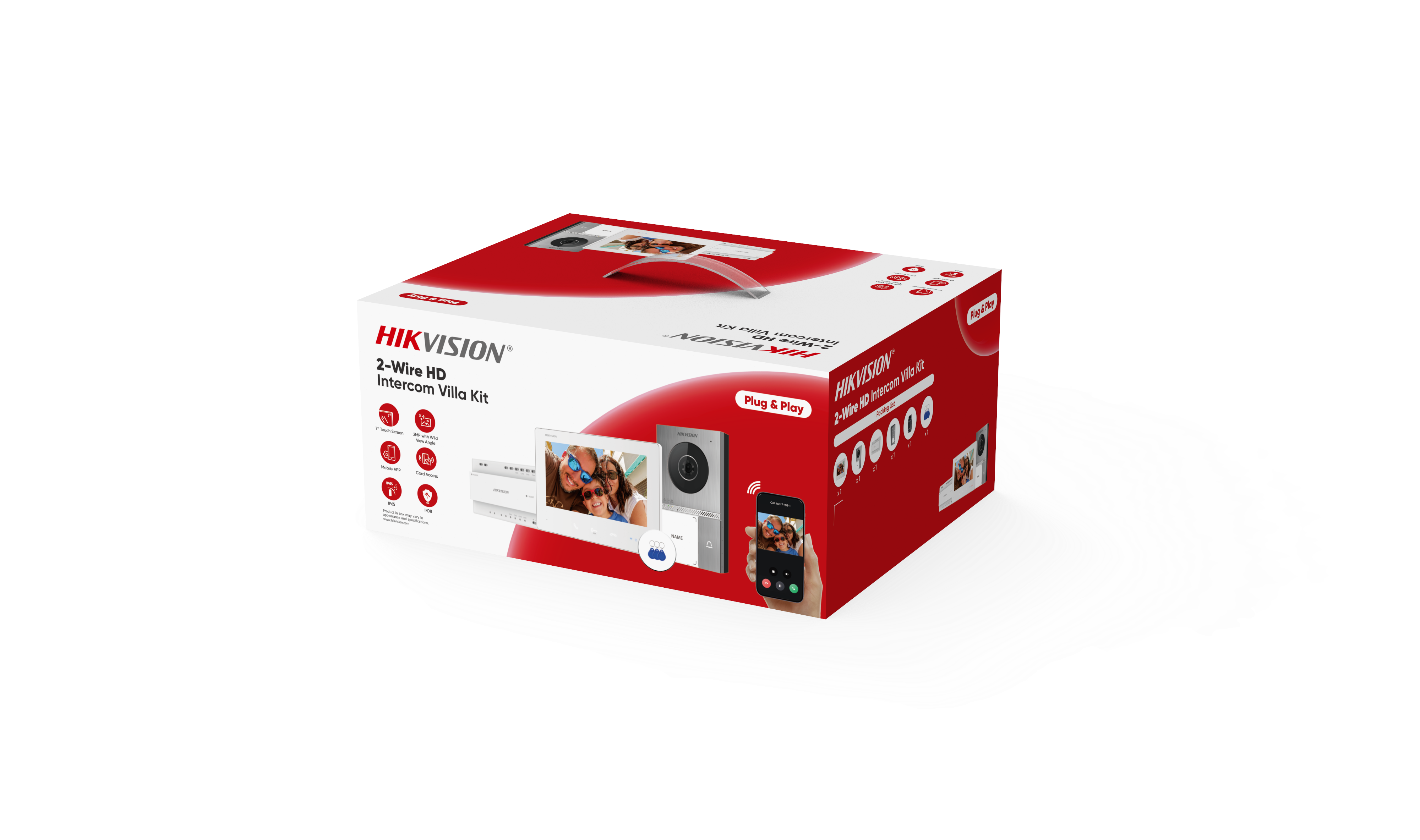 Kit interfono videocitofono villa 2 fili HIKVISION vista packaging laterale