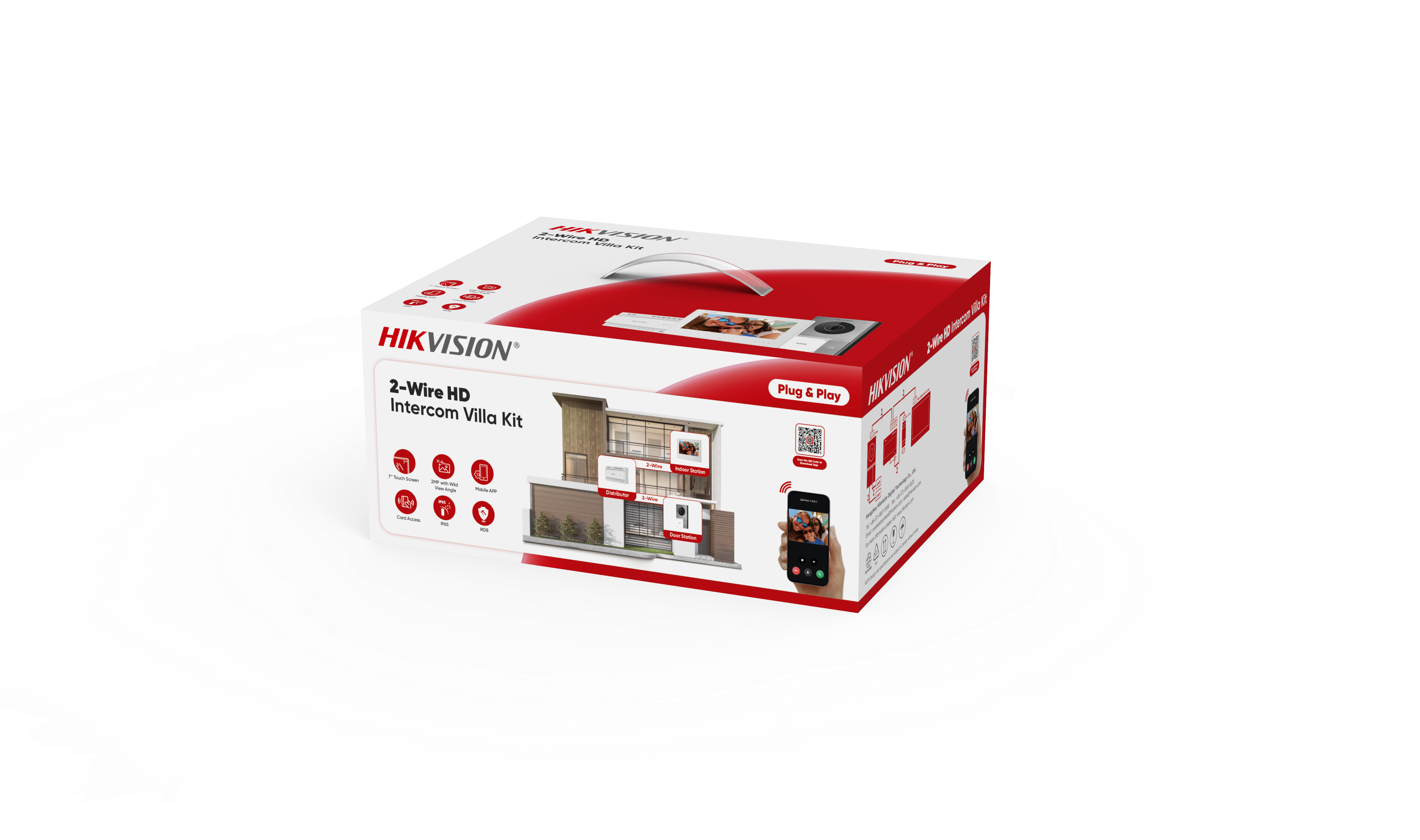 Kit videocitofono per villa HIKVISION 2 fili HD vista installazione residenziale