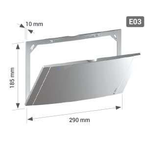 Placca sportello magnetico 290x185mm silver e03  kple0301800