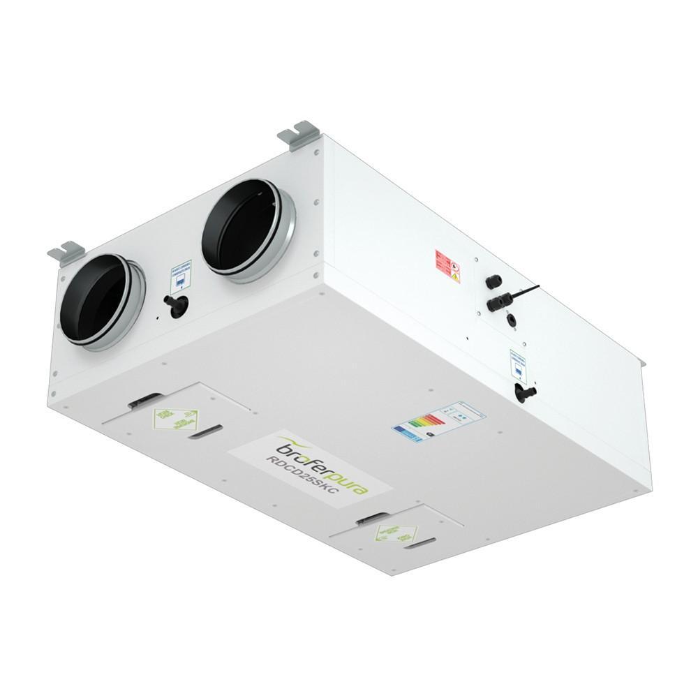 unitu00e0 di recupero calore centralizzata Brofer RDCD25SKC ventilazione meccanica controllo wireless installazione orizzontale verticale