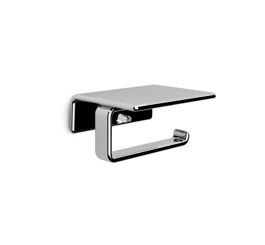 Portarotolo coperto cromato da bagno design moderno GEDY in ottone e acciaio