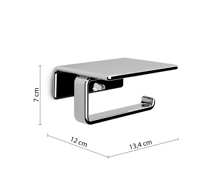 Portarotolo cromato GEDY con misure 13,4x12x7 cm ottone acciaio bagno