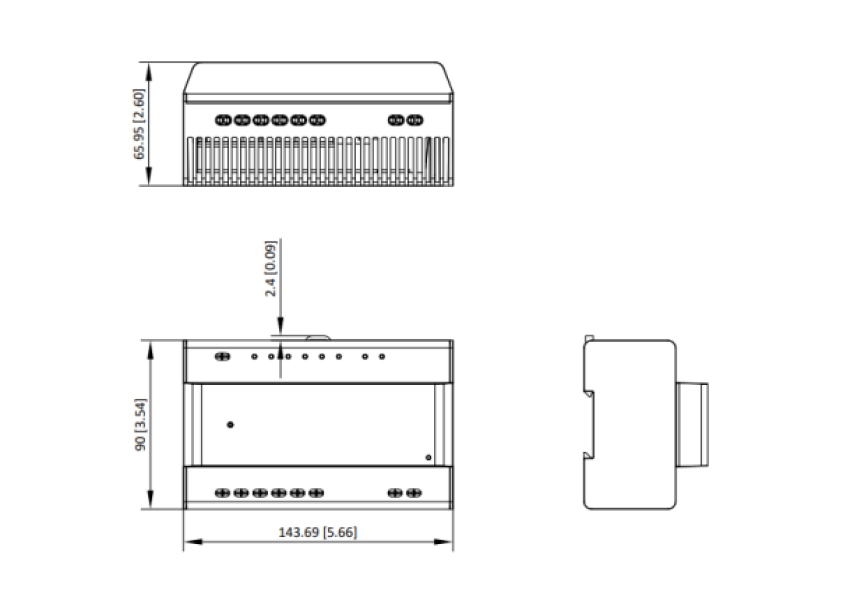 Schema tecnico distributore video audio del kit videocitofono bifamiliare 2 fili Hikvision per installazione professionale