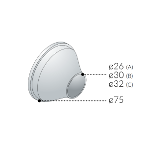 Rosone per sifone ottone cromato bombato ø75 int ø30  115.324.5