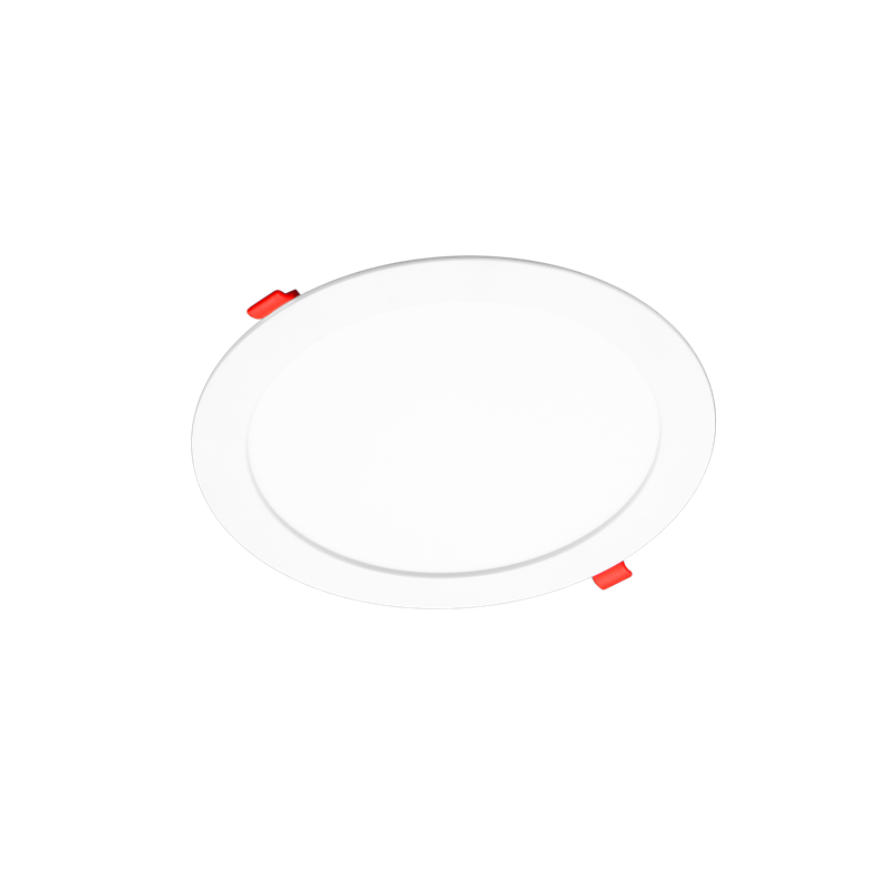 vista angolare pannello led tondo century 225 mm per incasso soffitto moderno