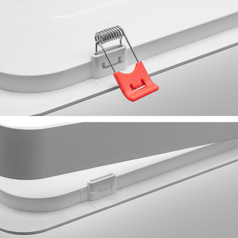 sistema di fissaggio molle a clip pannello led tondo incasso century 225 mm