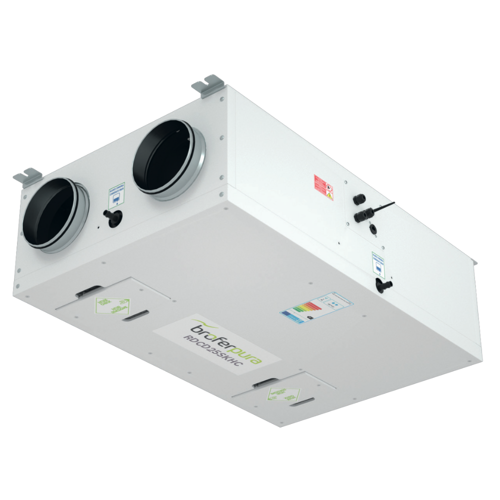 unitu00e0 recupero calore centralizzata Brofer RDCD25ASKHC 250mc h installazione a soffitto o parete