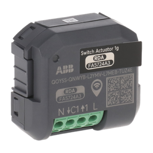 attuatore ABB wireless 1 uscita per sistemi free at home vista laterale sinistra