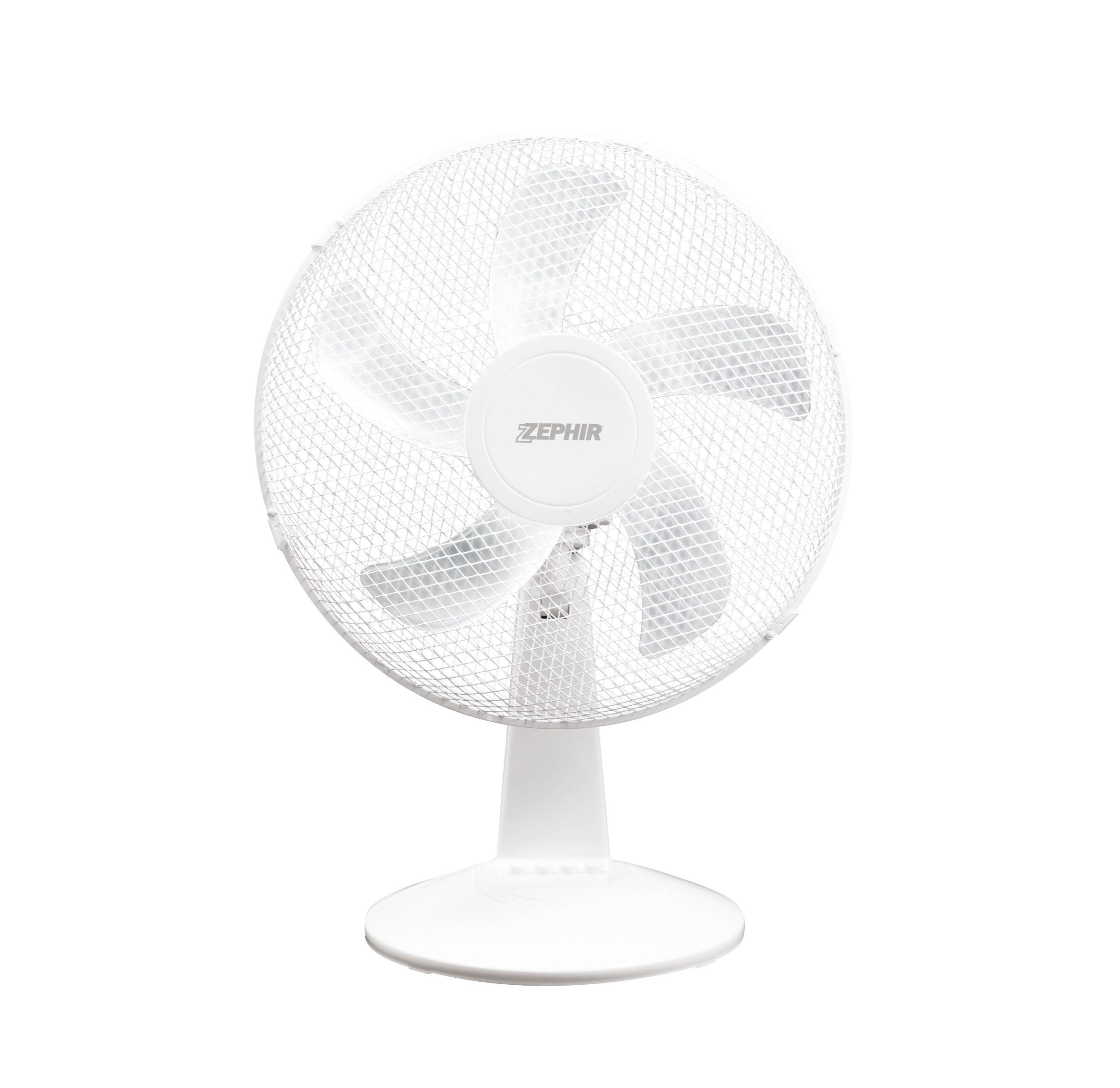 ventilatore da tavolo Zephir pale 5 griglia nido dape 30 cm bianco oscillante
