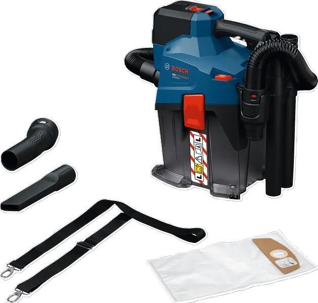Aspiratore portatile a batteria Bosch GAS18V 6LS con accessori inclusi vista completa