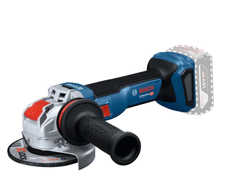 Dettaglio smerigliatrice angolare Bosch X-LOCK 18V senza batteria