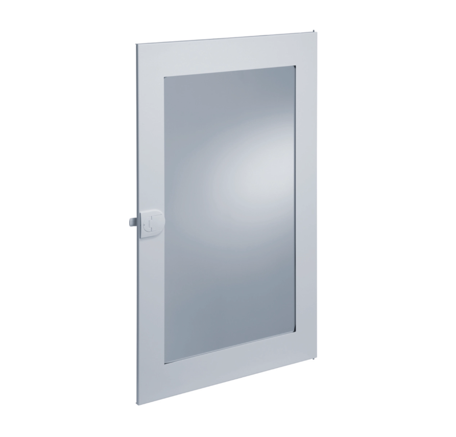 porta specchio trasparente per quadro elettrico 120 moduli hager fd52sn vista frontale grigio chiaro