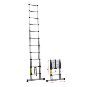 Scala telescopica alluminio en131-6 150kg 11 gradini  sca extel 11