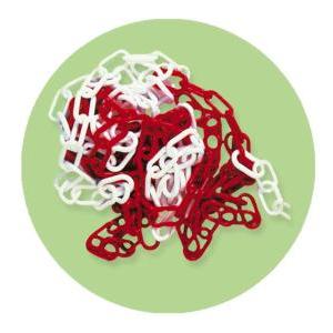 Catena segnaletica plastica 5 mm bianco rosso 25 mt  moplen25