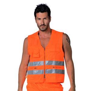 Gilet alta visibilita policotone arancio taglia m cl.2 multitasche  840hv-m ﻿