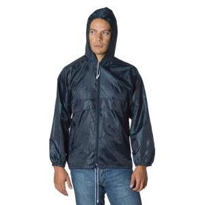 Giacca antipioggia taglia l impermeabile nylon blu  kway blu-l