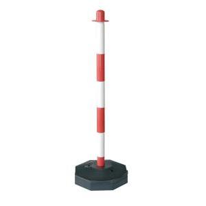 Paletto segnaletico plastica bianco rosso con pedana base  paletto