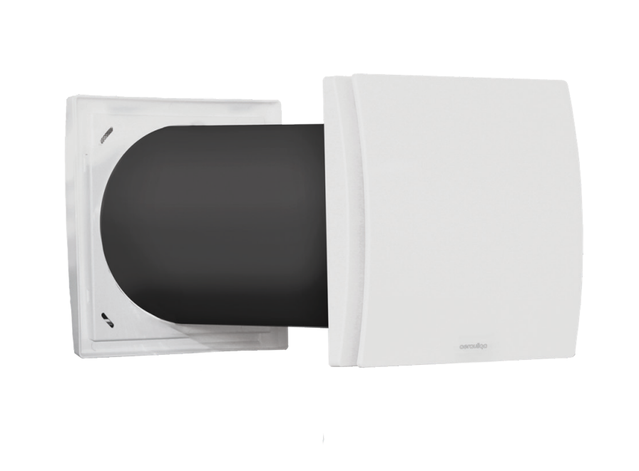 unitu00e0 di ventilazione meccanica controllata VMC decentralizzata aerauliqa quantum HR vista installazione muro