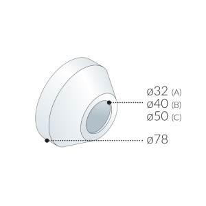 Rosone sifone pp bianco esterno ø78 interno ø32 2115.110.5
