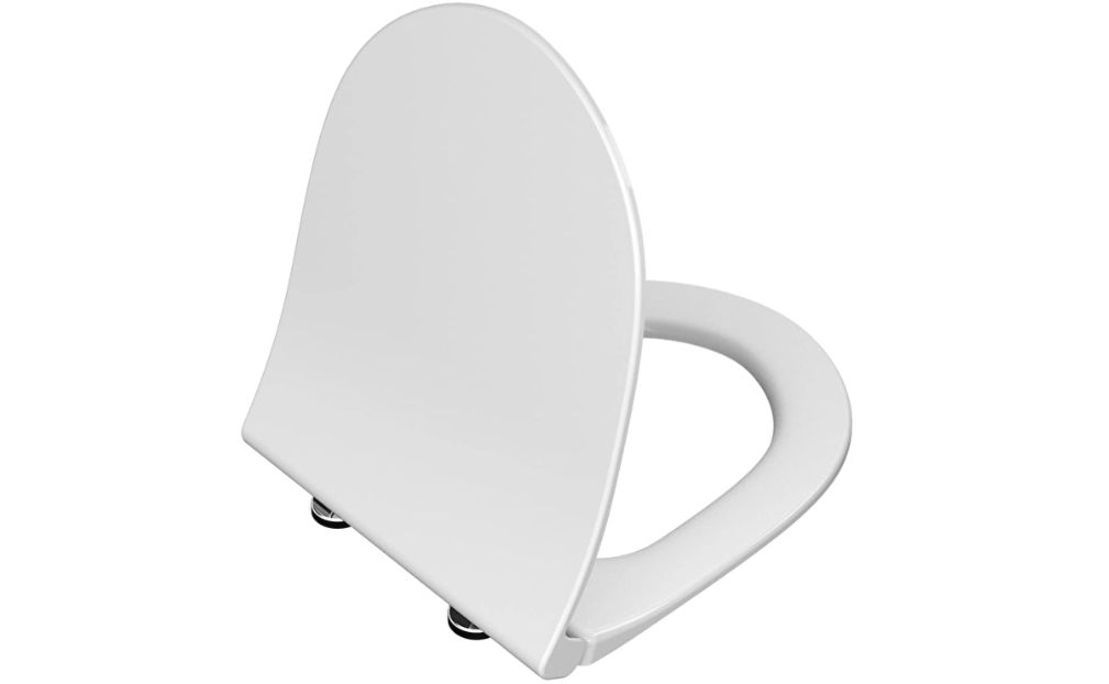 sedile slim vaso duroplast bianco opaco Vitra con rilascio rapido sedile slim per vaso in duroplast bianco opaco Vitra vista laterale chiusura ammortizzata