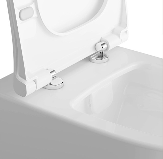 sedile slim vaso duroplast bianco opaco Vitra con rilascio rapido sedile slim per vaso in duroplast bianco opaco Vitra vista laterale chiusura ammortizzata