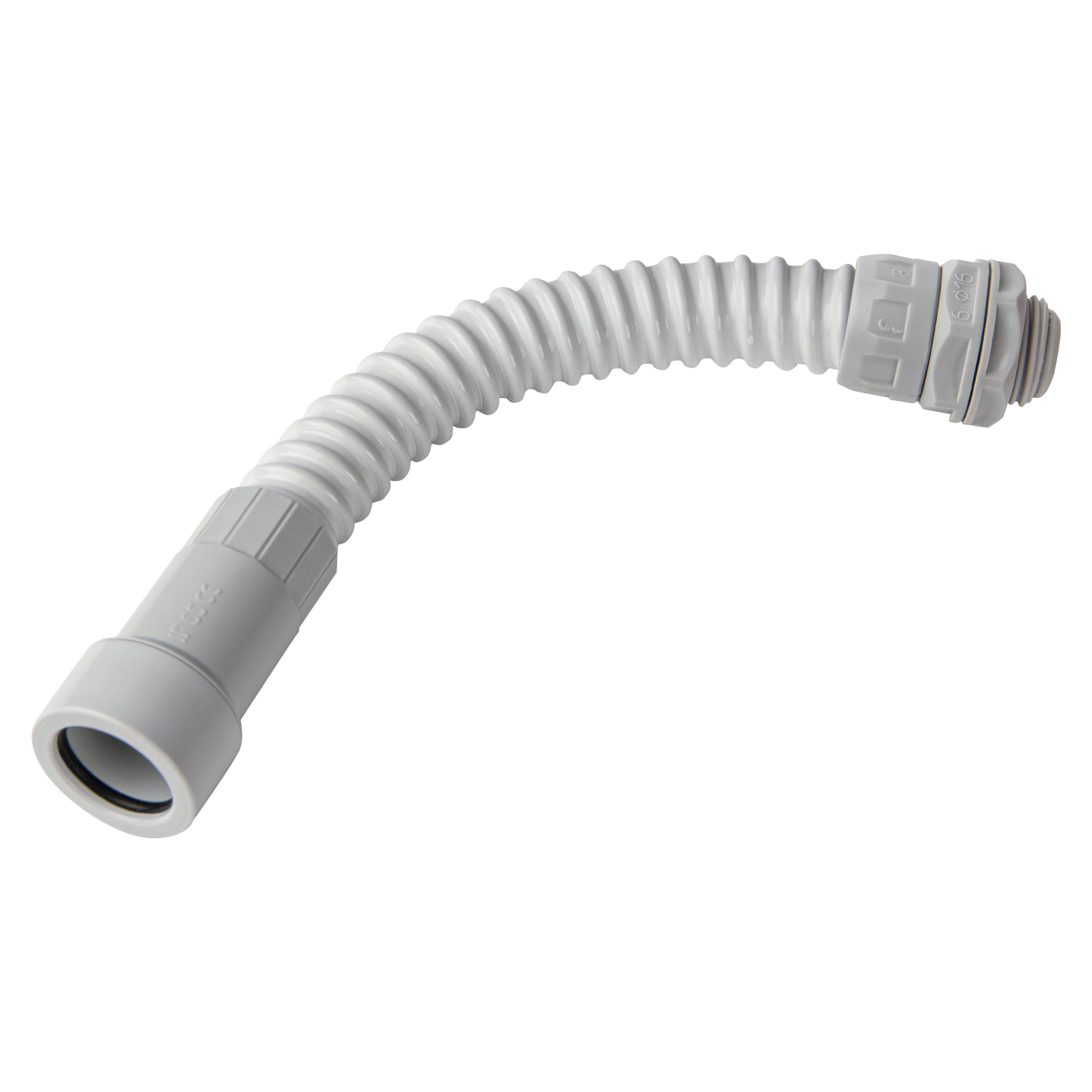 Immagine curva flessibile tubo scatola IP65 Elettrocanali grigia diametro 20 mm Curva flessibile tubo scatola IP65 diametro 20 mm Elettrocanali per connessione tubi rigidi grigia a innesto