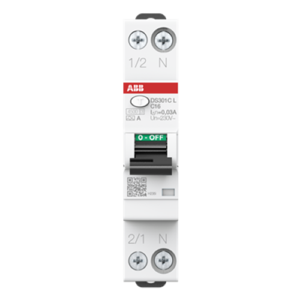 interruttore magnetotermico differenziale abb ds301c l c20 a30 vista frontale interruttore magnetotermico differenziale abb ds301c l c20 a30 1 modulo vista frontale