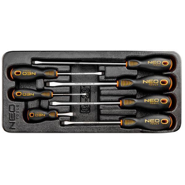 set giraviti SL 7 pezzi NEO manico ergonomico vassoio portautensili set giraviti SL 7 pezzi NEO in vassoio plastica manici ergonomici