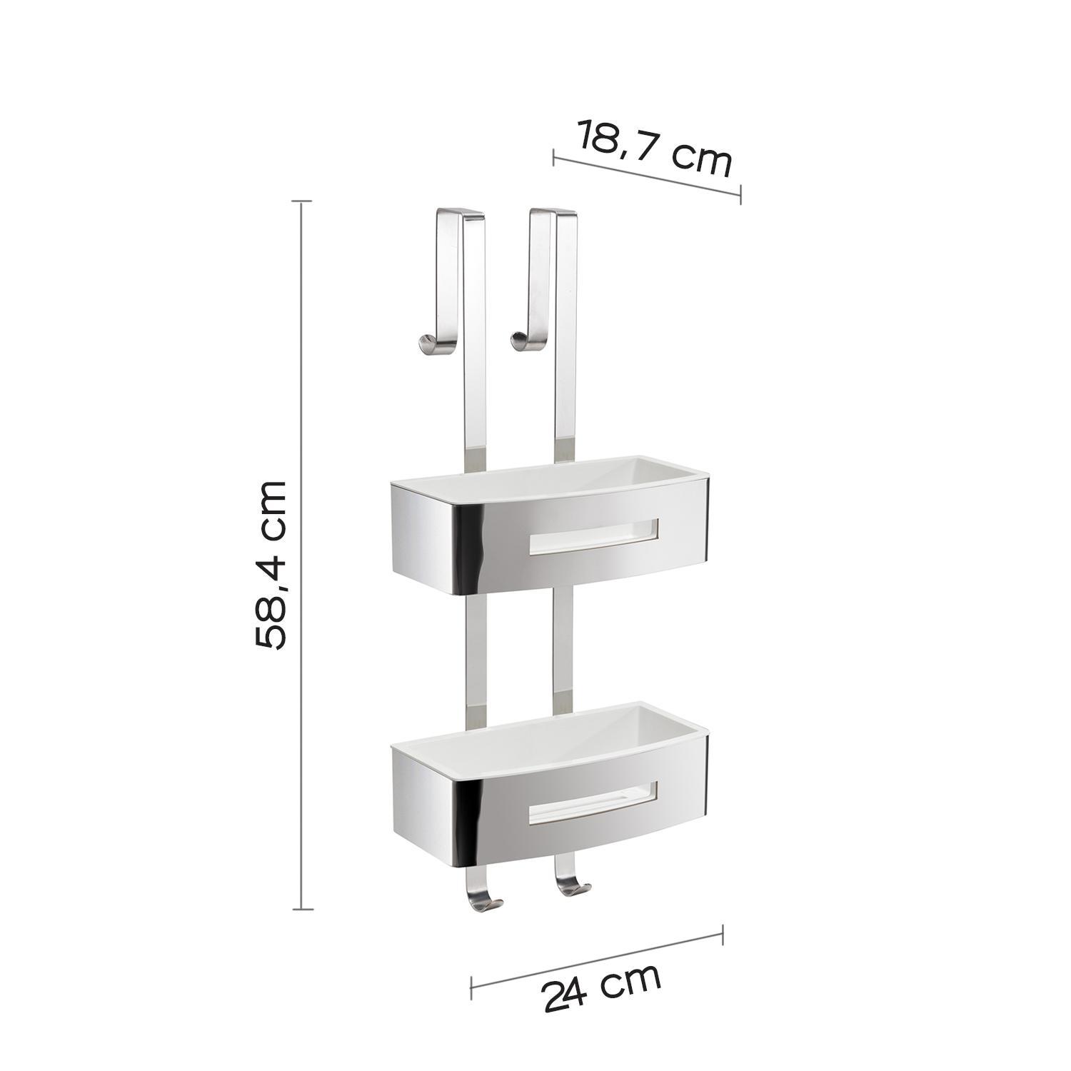 misure porta oggetti doccia doppio rettangolare 24x19x58 cm marca gedy schema tecnico
