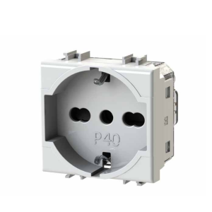 Presa universale p40 2p+t 16a 250v bianca per bticino matixgo  4bpp40.jw
