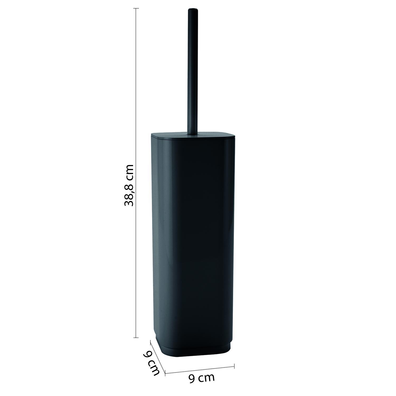 Dimensioni scopino bagno nero opaco GEDY ekopla 9x9x38 cm