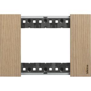 Placca living now 3 moduli legno rovere 86x125 mm ik04  ka4803lm