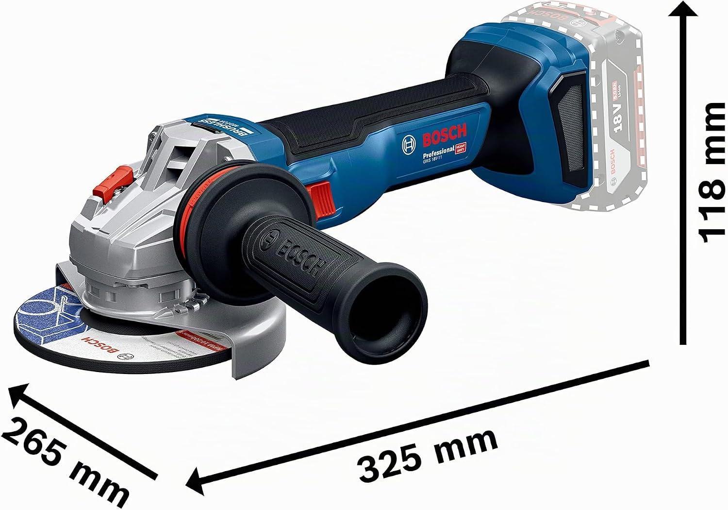 smerigliatrice Bosch GWS 18V-10 18V con specifiche smerigliatrice angolare Bosch GWS 18V-10 misure e dettagli tecnici