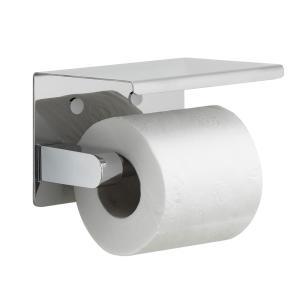 Portarotolo carta igienica con mensola acciaio inox aisi 304 cromato  000028391300000