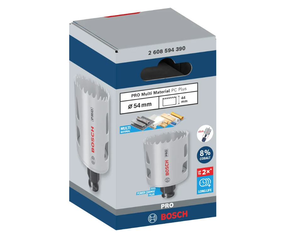 Confezione sega a tazza Bosch Pro Multi Material 54mm dettagli Confezione sega a tazza Bosch Pro Multi Material 54mm caratteristiche e applicazioni