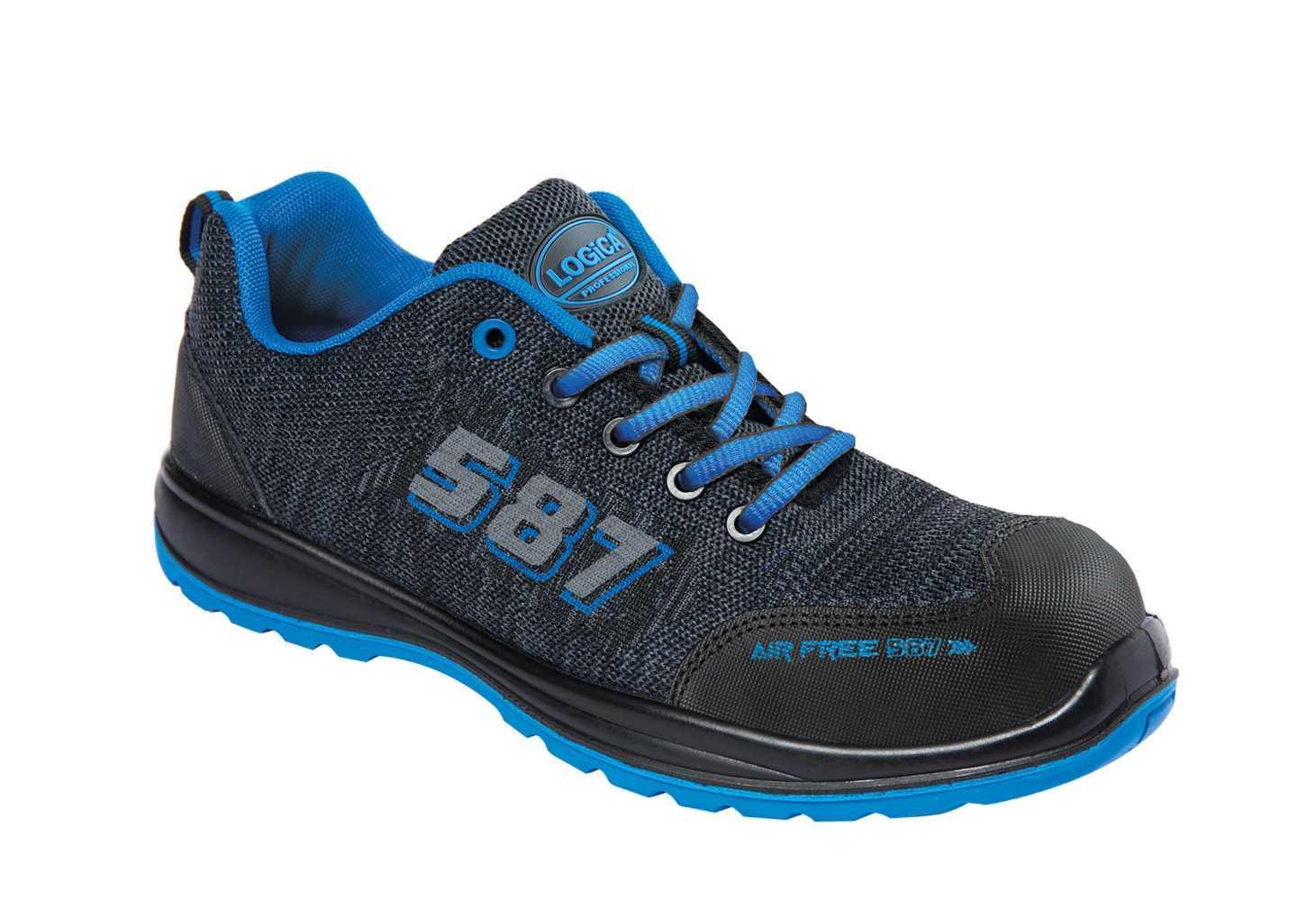 scarpa antinfortunistica bassa logica singapore in tessuto grigia blu con puntale acciaio suola antiscivolo s1pl fo sr