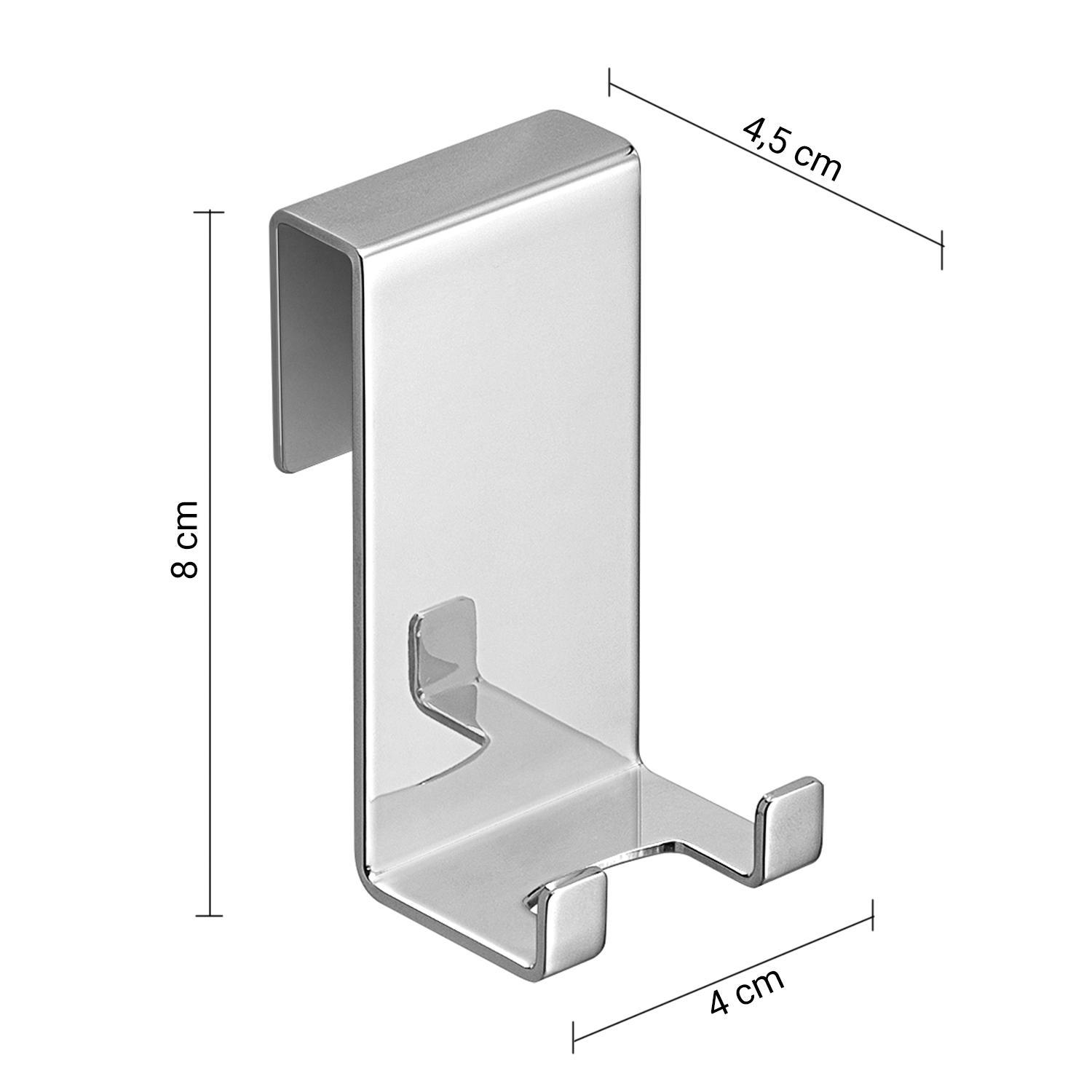 gancio doccia GedY cromato acciaio inox dimensioni 4x4,5x8 cm per tergivetro S041 5641 gancio doccia GedY cromato acciaio inox dimensioni 4x4,5x8 cm per tergivetro S041 5641