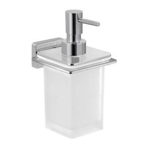 Dosasapone a muro bagno acciaio cromall vetro satinato  atena 000044811300200