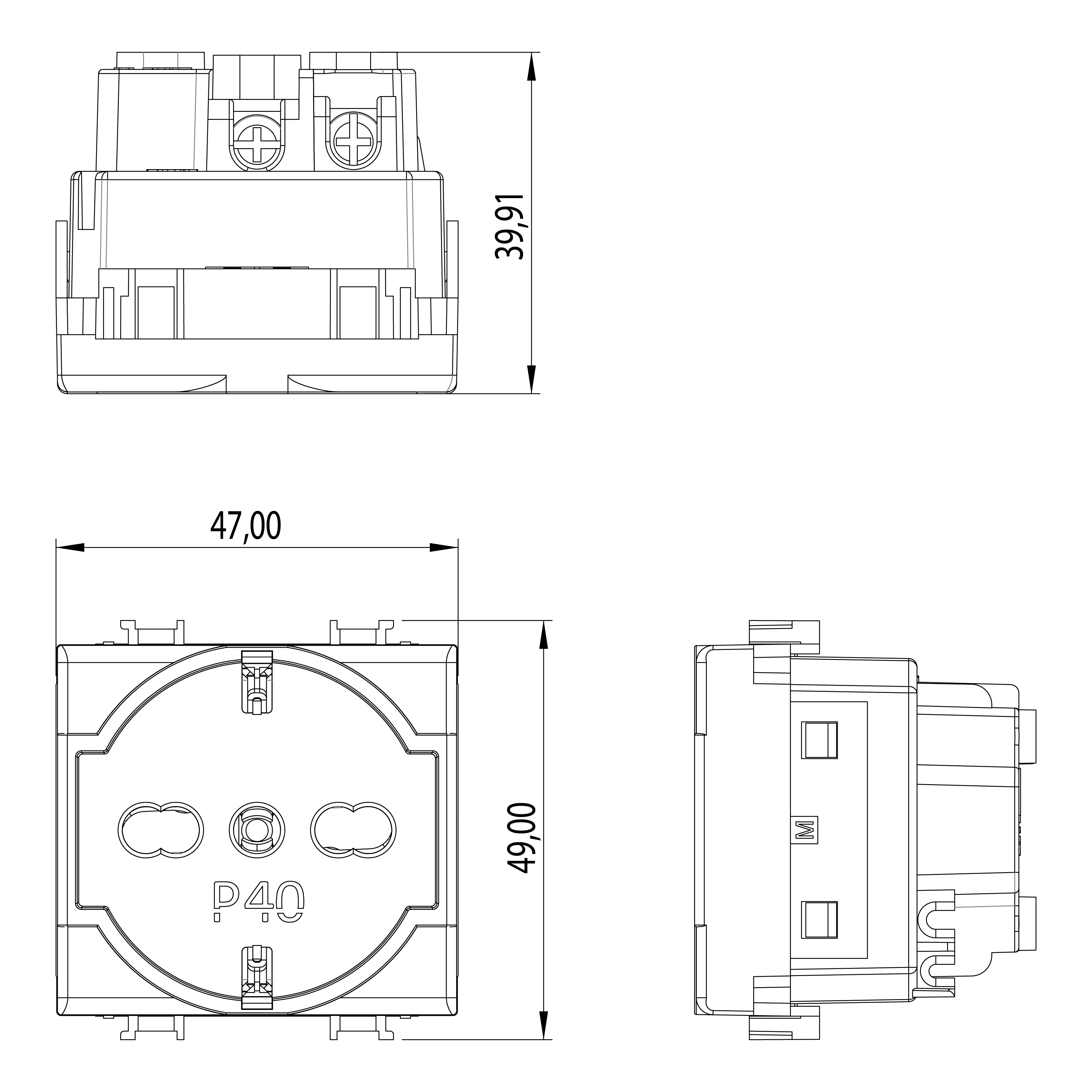 presa elettrica bianca 2P T Matix compatibile Bticino vista frontale presa elettrica 2P T Matix bianca 16A compatibile Bticino vista frontale