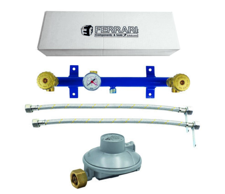 kit centralina automatica gas con regolatore manometro e flessibili Ferrari